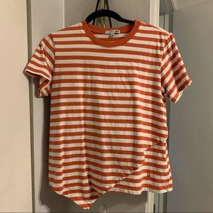 Uniqlo x JW Anderson striped asymmetric t-shirt